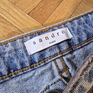 Sandro Blue and Orange Flame Straight Leg Jeans